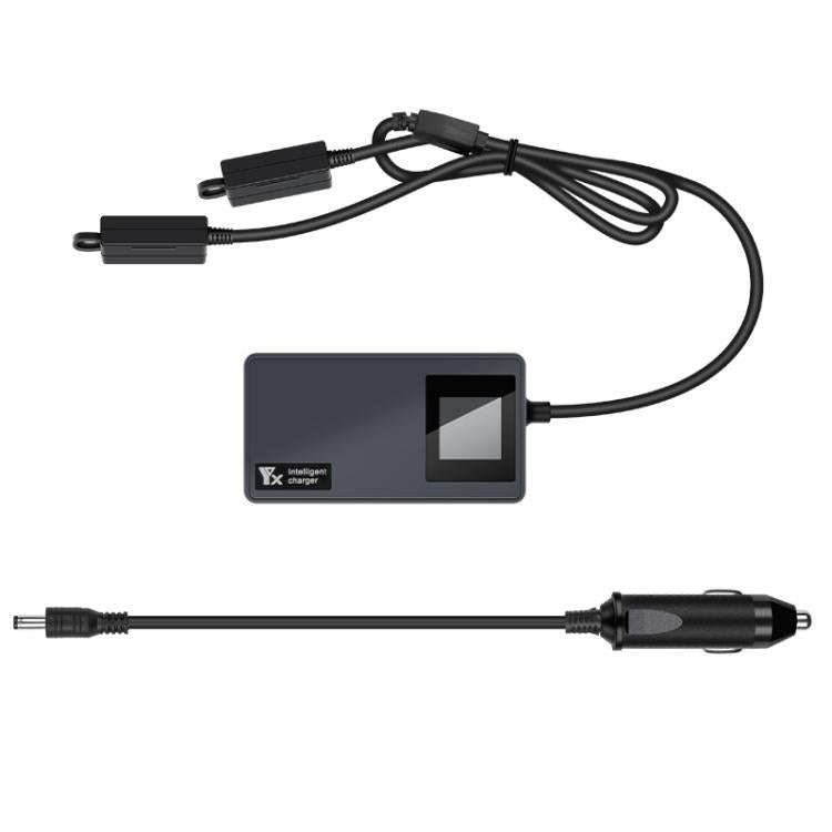 For DJI Air 3S /Air 3 YX Digital Display Car Charger Charge 2 Batteries At the Same Time(Black)