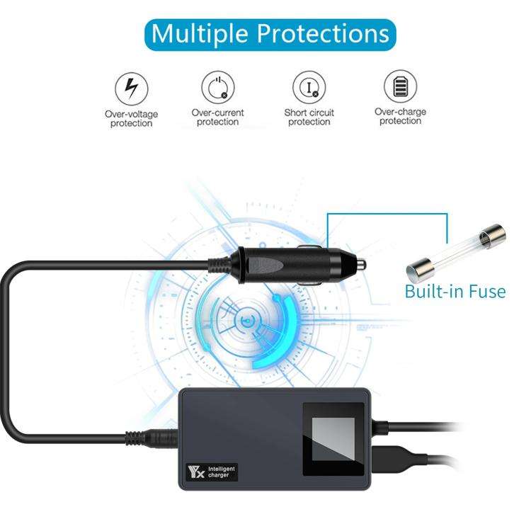 For DJI Air 3S /Air 3 YX Digital Display Car Charger Charge 2 Batteries At the Same Time(Black)