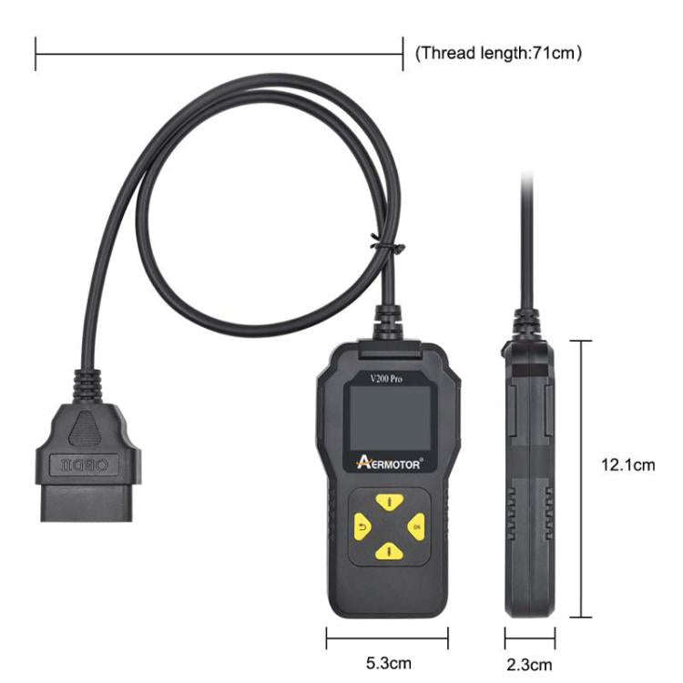 AERMOTOR V200PRO Car Troubleshooter Engine Inspection Scanner Readout Card ELM327 Battery Inspect...