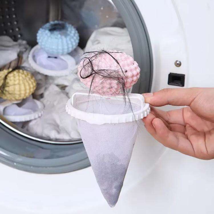 Hair Filter Bag Laundry Lint Catcher for Washing Machine(Pink)