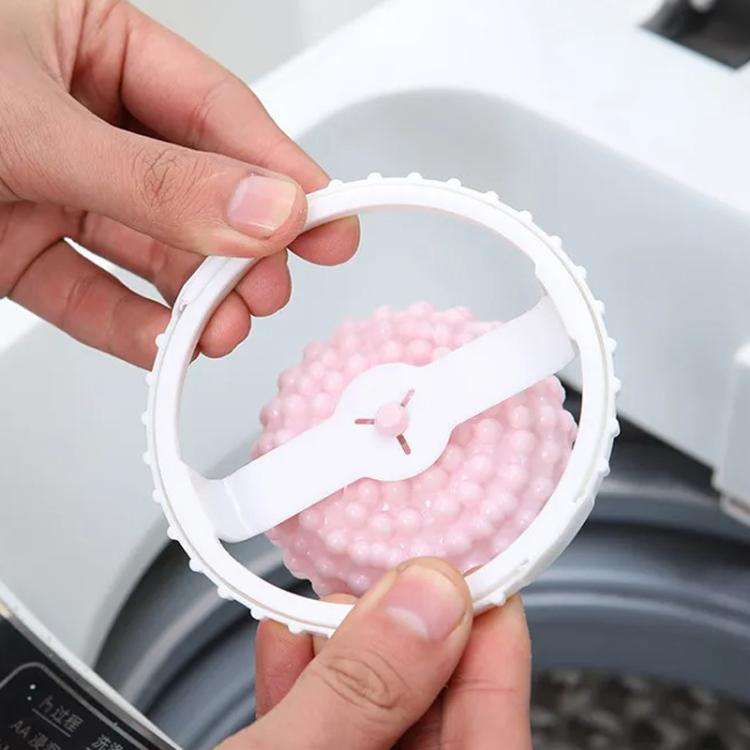 Hair Filter Bag Laundry Lint Catcher for Washing Machine(Pink)