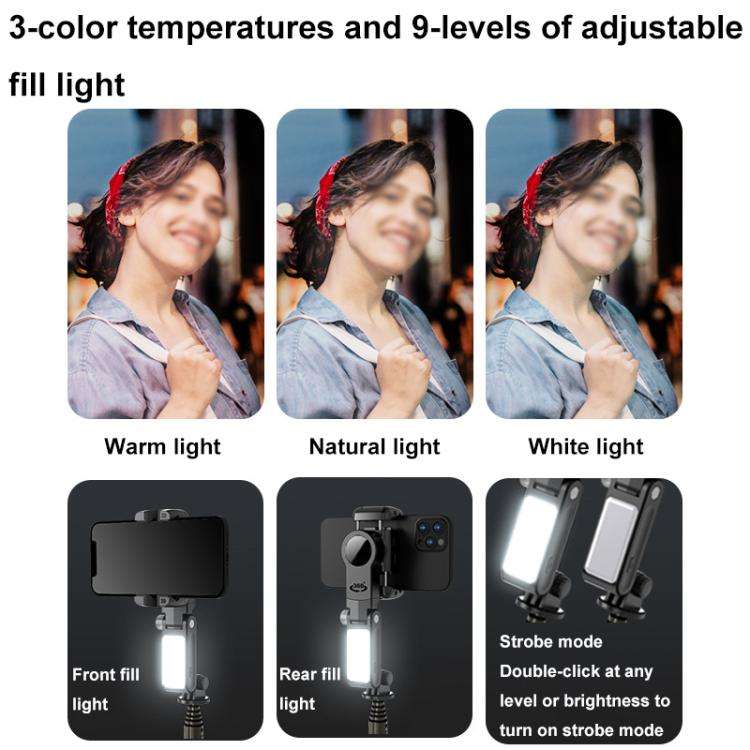 TokQi Q18 Desktop Wireless Remote Control Handheld Gimbal Stabilizer Fill Light Selfie Stick Trip...
