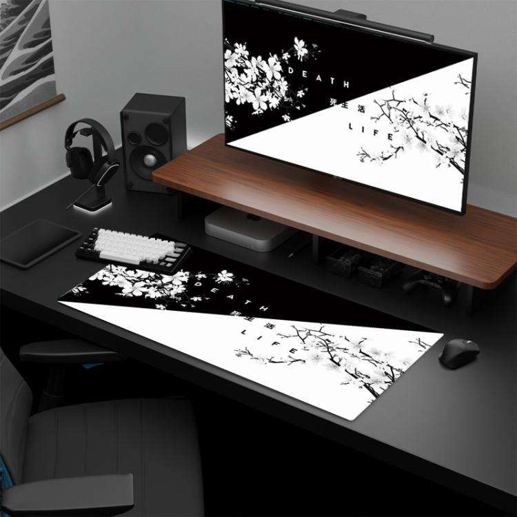 300x600x2mm Ink Painting Cherry Blossom Rubber Non-Slip Mouse Pad Desk Mat(Pattern 1)