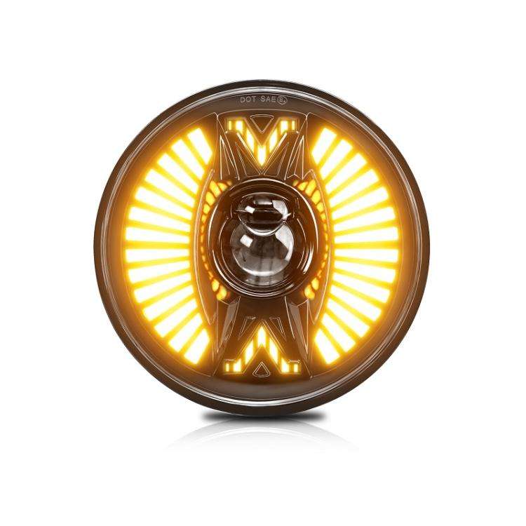 7 Inch Round Lens With Tangent Fan-Shaped Angel Eye Headlights(H4)