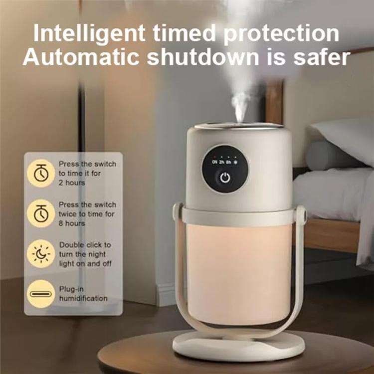 USB Intelligent Home Large Capacity Humidifier With Night Light Small Air Purifier, Color: White+...