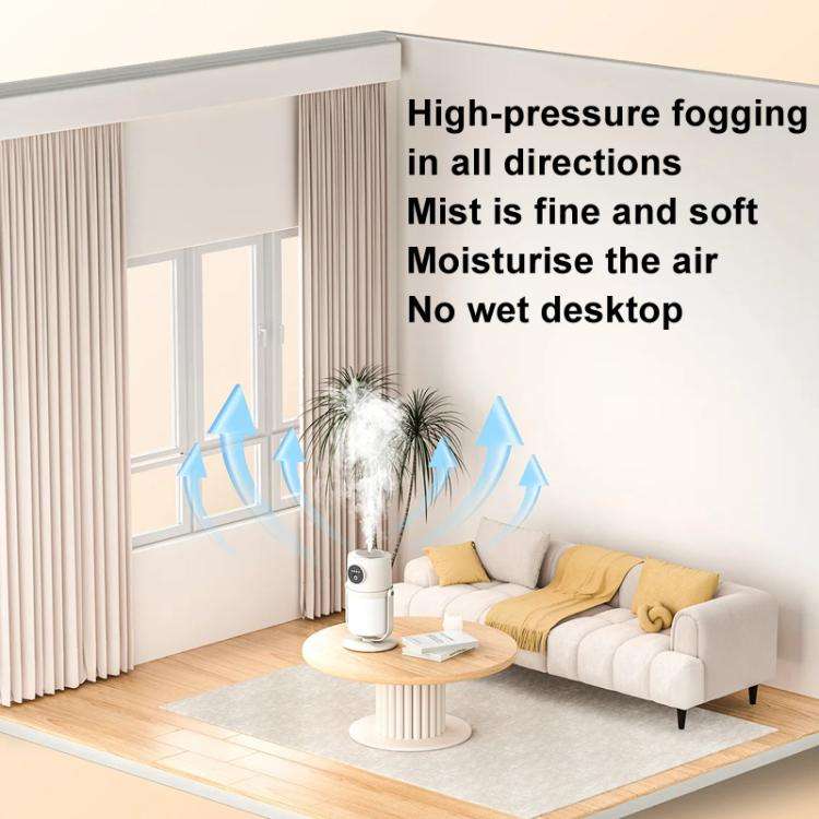 USB Intelligent Home Large Capacity Humidifier With Night Light Small Air Purifier, Color: White+...