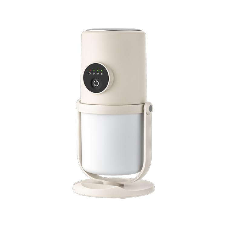 Desktop Dual Port Humidifier Portable Mini Air Purifier With Nightlight, Color: Beige+Base