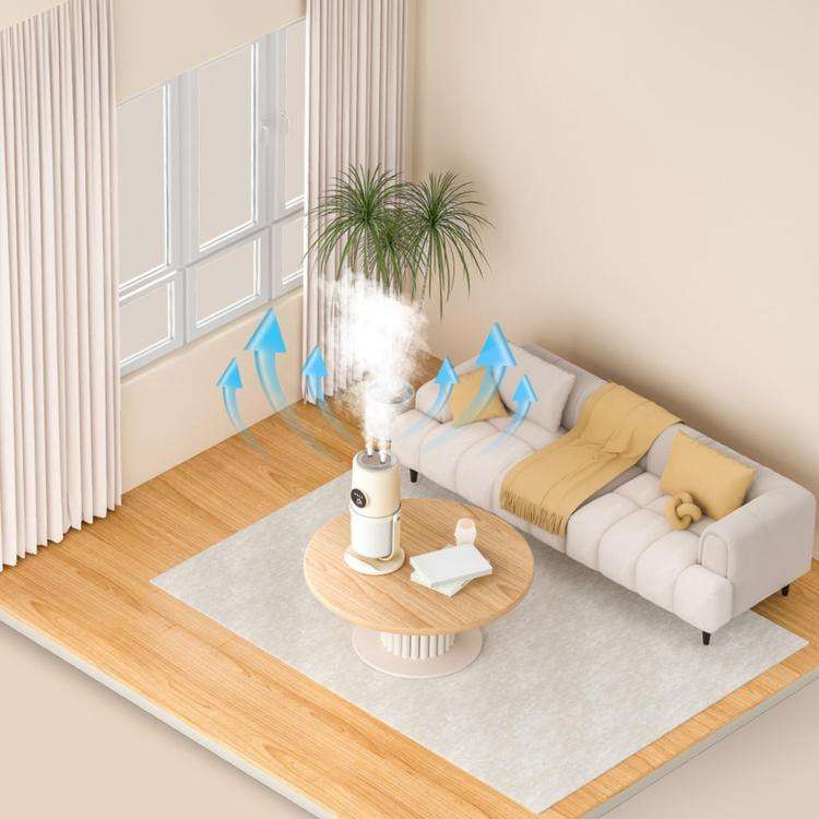 Desktop Dual Port Humidifier Portable Mini Air Purifier With Nightlight, Color: White