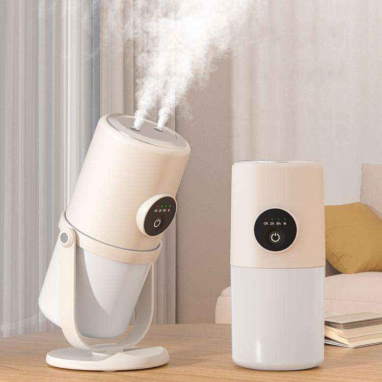 Desktop Dual Port Humidifier Portable Mini Air Purifier With Nightlight, Color: White