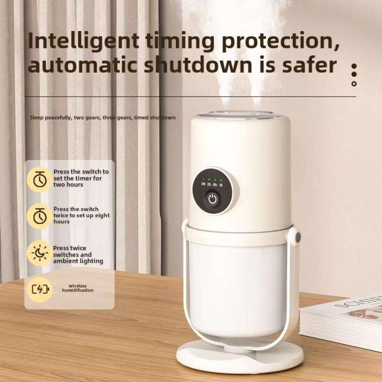 Desktop Dual Port Humidifier Portable Mini Air Purifier With Nightlight, Color: White