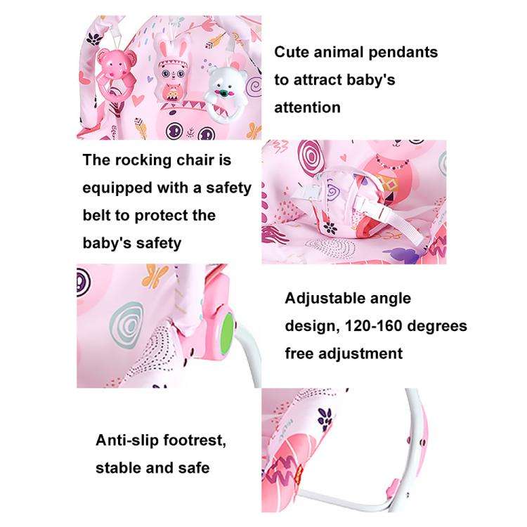 Multifunctional Music and Light Baby Recliner Baby Cartoon Rocking Chair Toy, Spec: 119-24B