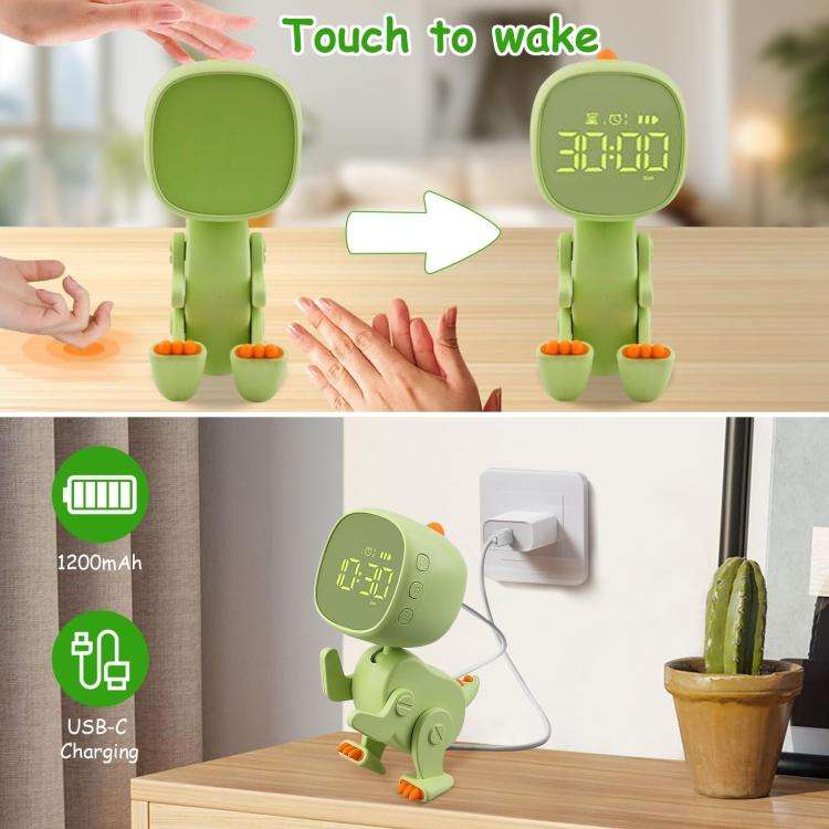 Cartoon Variety Dinosaur USB Charging LED Screen Timer Night Light Electronic Alarm Clock(Light Y...