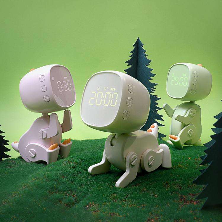 Cartoon Variety Dinosaur USB Charging LED Screen Timer Night Light Electronic Alarm Clock(Pink)
