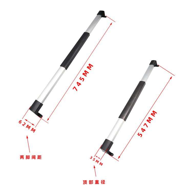 RV Screen Three-section Split Telescopic Rod L-shaped Replacement Handle, Specifications: Left Ha...