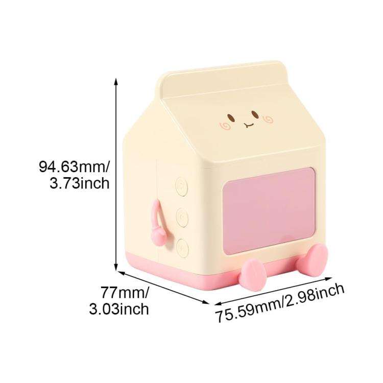 Cartoon Fun Milk Box LED Digital Display Countdown Alarm Clock(Brown)