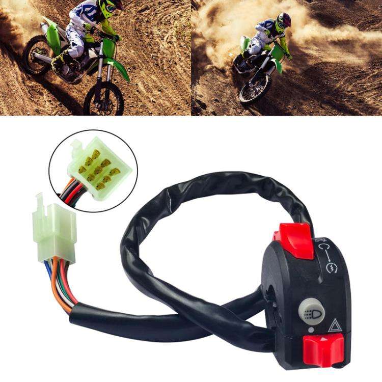 Motorcycle Modification Accessories Handlebar Faucet Start And Stop Double Flash Switch(Black)