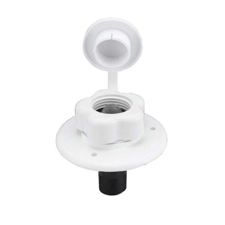 RV Ship Flange Threaded Leak-proof Water Inlet Connector Check Valve, Specifications: White 1