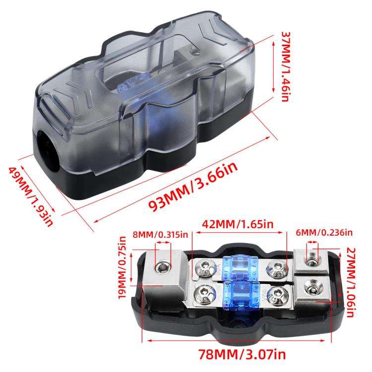 1 Out 2 Ways Car Audio Power Fuse Holder Car Fuse Distribution Block, Specifications: CP-5174