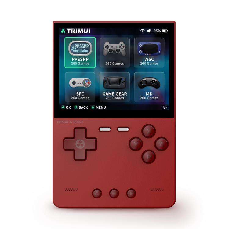 TRIMUI BRICK Open Source Pocket Console Portable Wireless Bluetooth HD Retro Arcade, Size: 256G(Red)