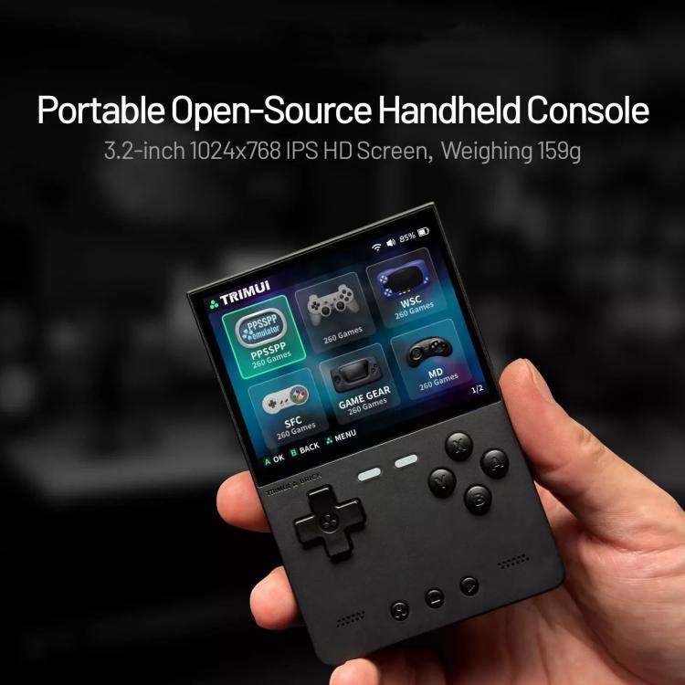 TRIMUI BRICK Open Source Pocket Console Portable Wireless Bluetooth HD Retro Arcade, Size: 256G(W...