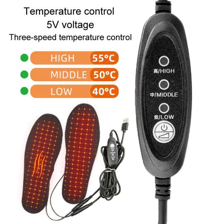 Men Women USB Electric Heated Shoe Insoles Foot Warming Pad Washable Size Free Cutting EVA Heatin...