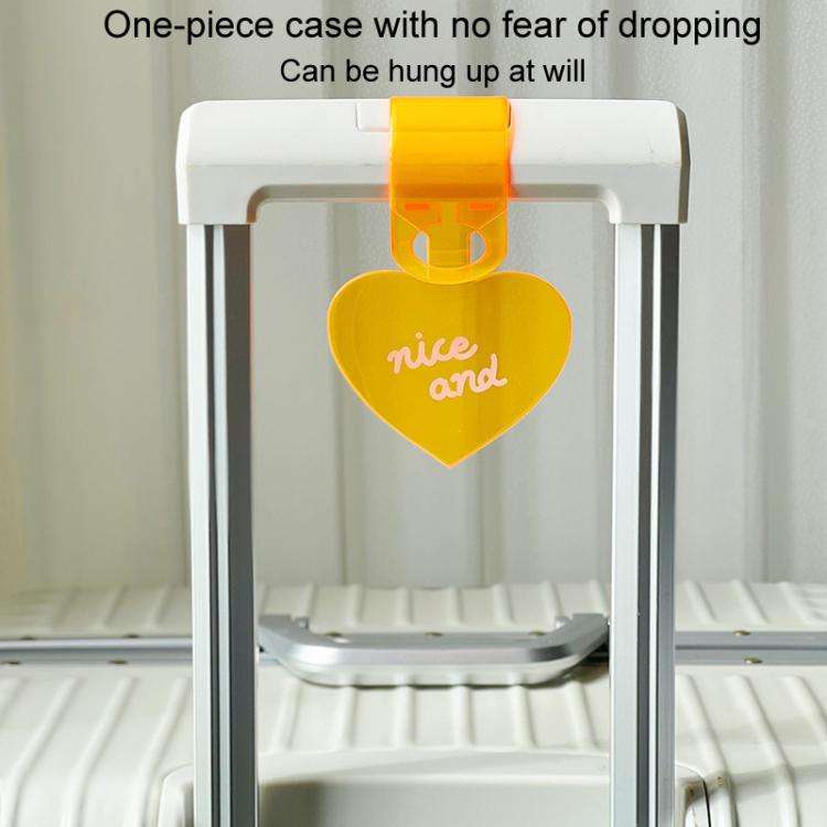 2pcs PVC Fluorescent Love Luggage Tag Baggage Tag Boarding Pass Checked Suitcase Anti-Lost Luggag...