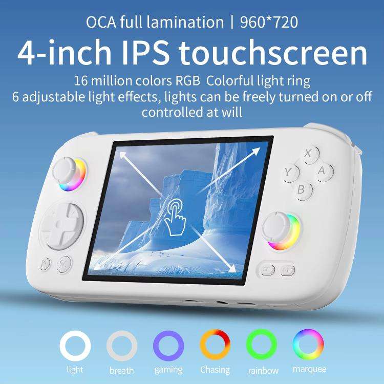 ANBERNIC RG406H Wireless HD Touch Screen Handheld Game Console, Memory: Standard+128G(Black)