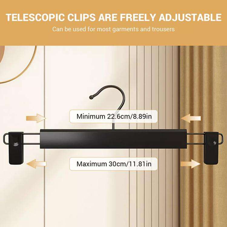 5pcs /Pack Retractable Nano Pants Hanger Seamless Trouser Clip For Skirt Dress Slacks(Black)