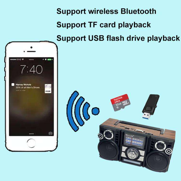 COLON RX-65SD Solar Charging Stereo FM Radio Wireless Bluetooth Speaker(Random Color Delivery)