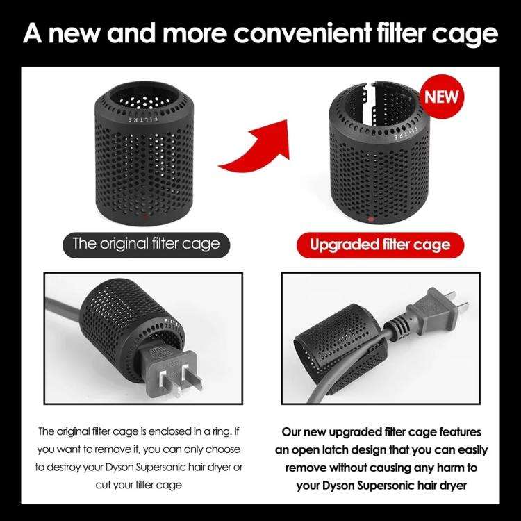 For Dyson HD01 / HD03 / HD08 / HD15 Hair Dryer Open Design Outer Filter Cover Replacement Parts(S...