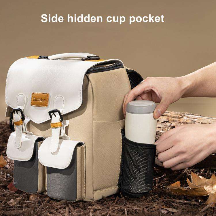 Cwatcun D171 Small Large Capacity DSLR Camera Storage Bag Casual Double Shoulder Load Reducing Br...