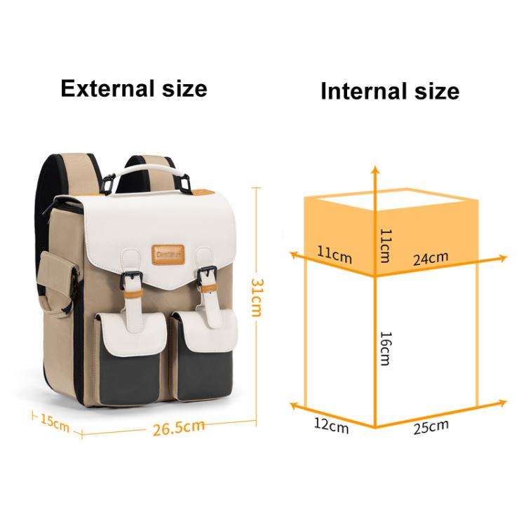 Cwatcun D171 Small Large Capacity DSLR Camera Storage Bag Casual Double Shoulder Load Reducing Br...