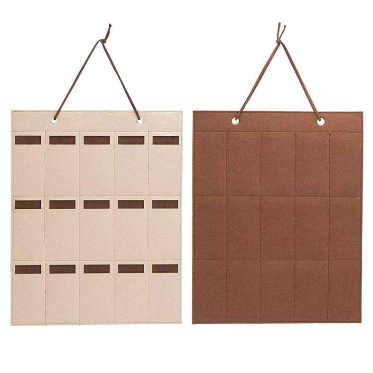 Felt Eyeglasses Storage Bag Sunglasses Storage Hanging Bag Behind Door Multi-Compartment Organize...