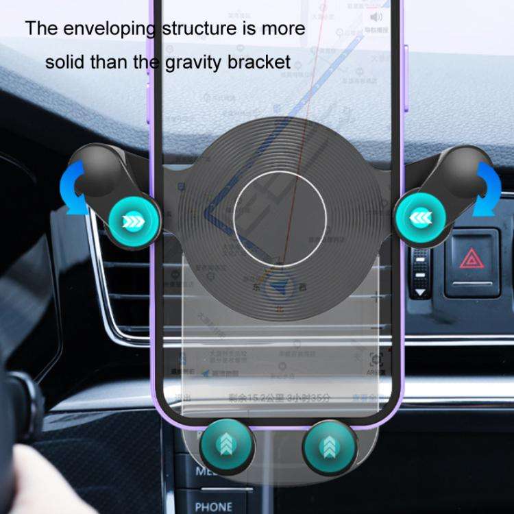 Car Air Outlet Navigation Transparent Gravity Bracket(Black)