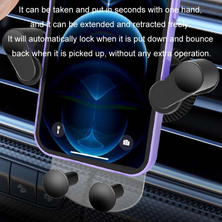 Car Air Outlet Navigation Transparent Gravity Bracket(Black)