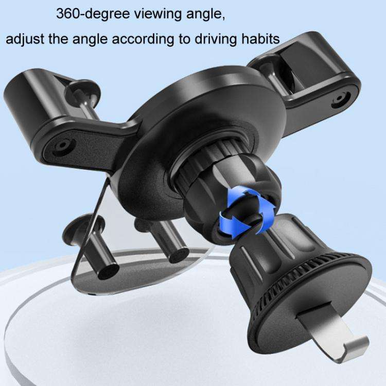 Car Air Outlet Navigation Transparent Gravity Bracket(Black)