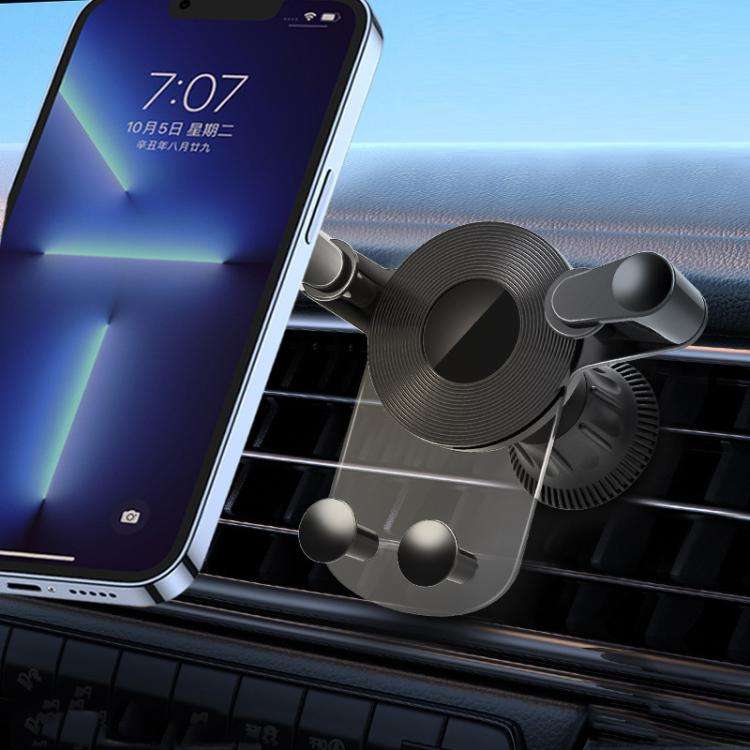 Car Air Outlet Navigation Transparent Gravity Bracket(Black)