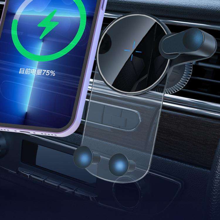 15W Mobile Phones Snap-on Car Wireless Charging Holder(Black)