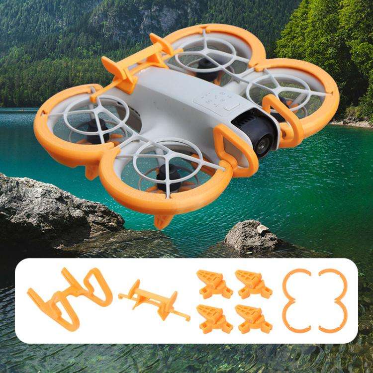 For DJI Neo CQT Impact Protection Cover + Bumper + Folding Stand + Tail Wing 4 In 1 Set(Orange)