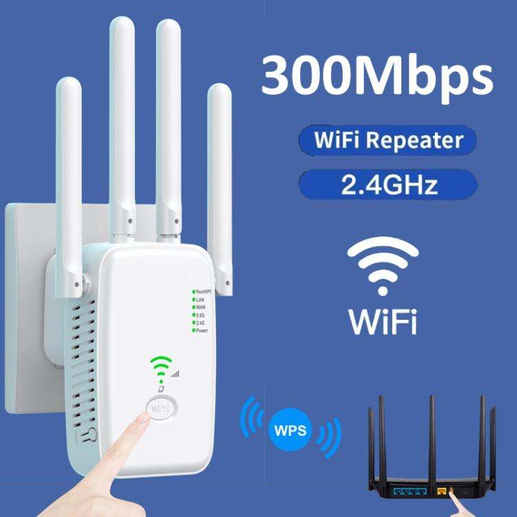 Urant U11 300Mbps 2.4G Wireless Repeater WiFi Signal Amplifier Support WPS Quick Setting US Plug ...