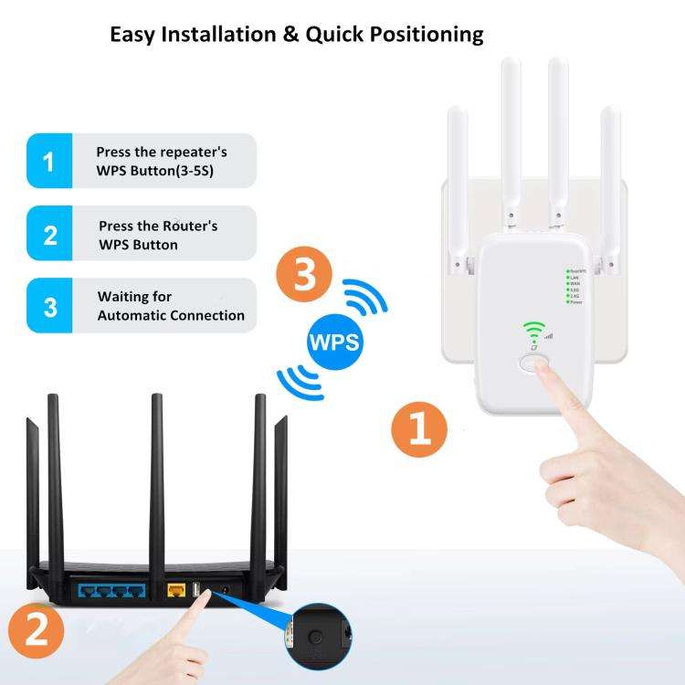 Urant U11 300Mbps 2.4G Wireless Repeater WiFi Signal Amplifier Support WPS Quick Setting US Plug ...