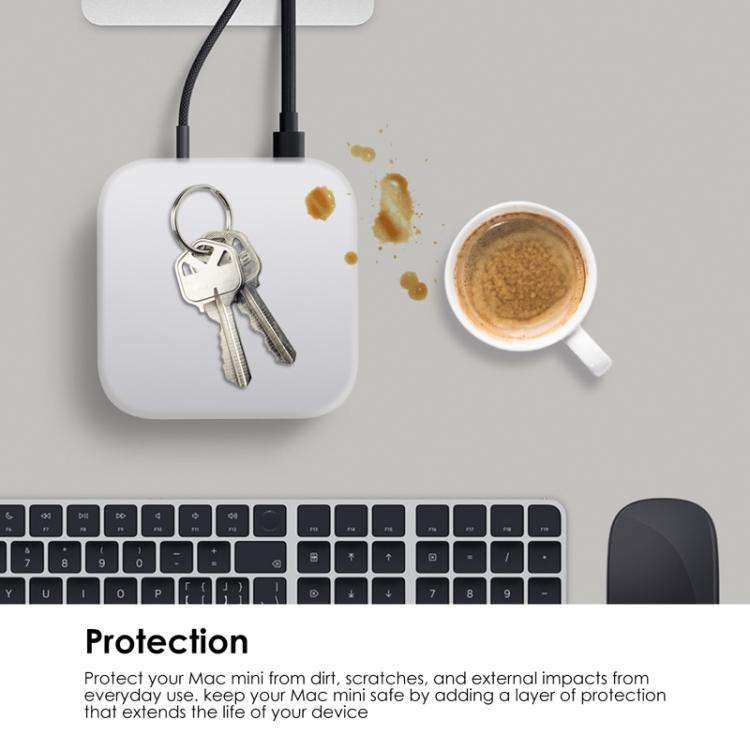 For Mac Mini M4 / M4 Pro 2024 Computer Host Dustproof Drop-Proof Silicone Protective Cover(Transl...