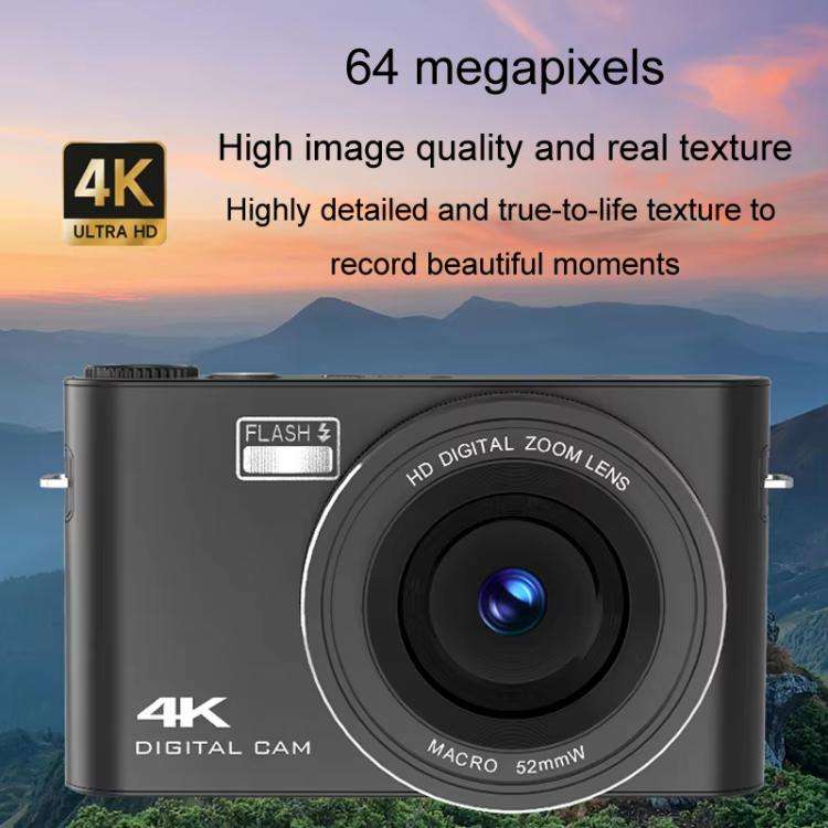 4K HD Touch Screen Digital Micro SLR Camera MP3 DSLR Camcorder 64MP Anti-Shake Vlogging Video Cam...