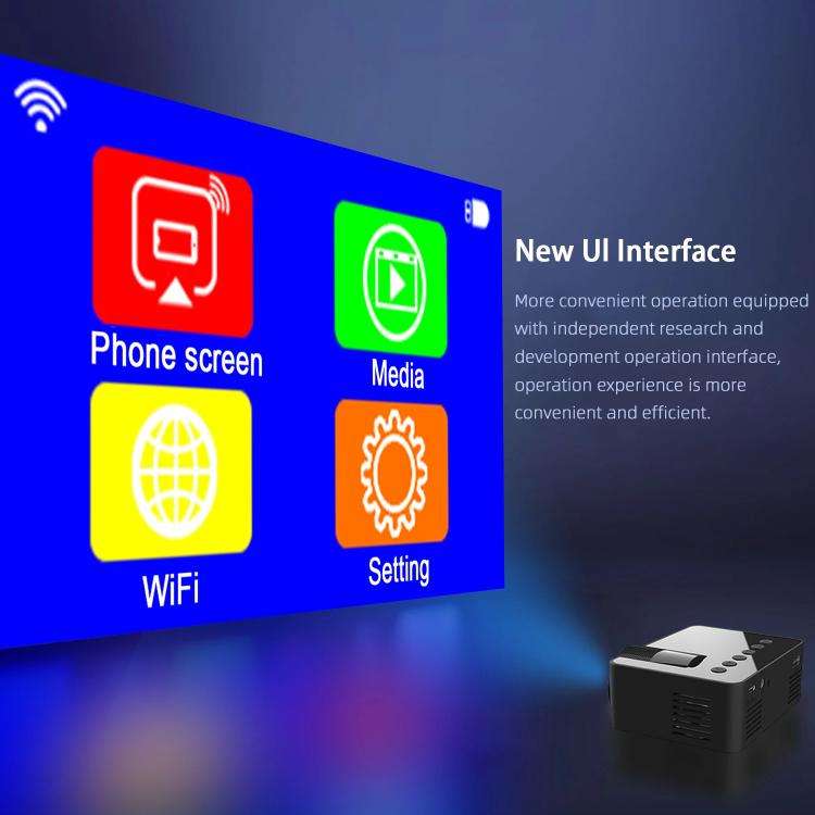 YT100 Suppor 1080P Mini Portable Projector WiFi Wireless Mirroring For IOS Android Smartphone(White)