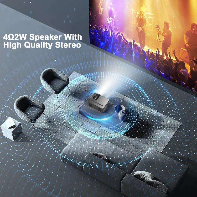 YT100 Suppor 1080P Mini Portable Projector WiFi Wireless Mirroring For IOS Android Smartphone(White)