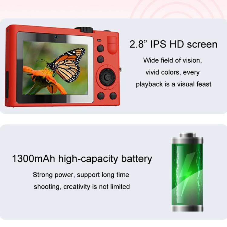5K Digital Camera WiFi 72MP Dual Lens Auto Focus 18X Digital Zoom Student Color Filters CCD Beaut...