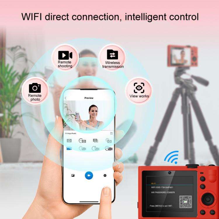 5K Digital Camera WiFi 72MP Dual Lens Auto Focus 18X Digital Zoom Student Color Filters CCD Beaut...