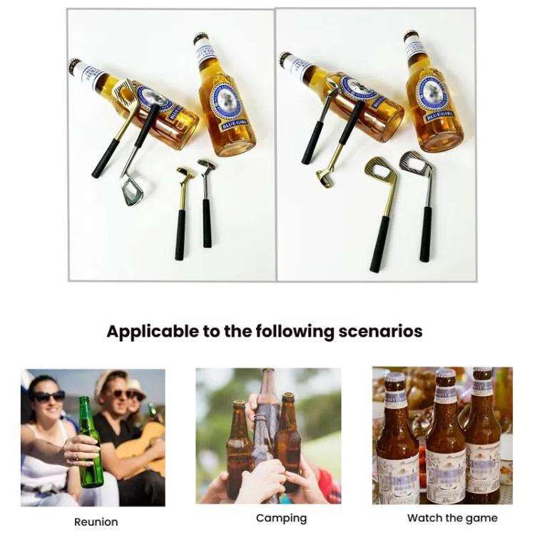 Golf Putter Shape Bottle Opener Zinc Alloy Beer Wine Can Opener, Spec: Silver B Type