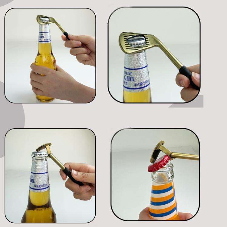 Golf Putter Shape Bottle Opener Zinc Alloy Beer Wine Can Opener, Spec: Bronze A Type