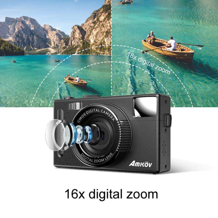 AMKOV CD-R1 24MP HD Pixel Shooting Student Camera 1080P Video Recording CCD Photo Video HD Camera...